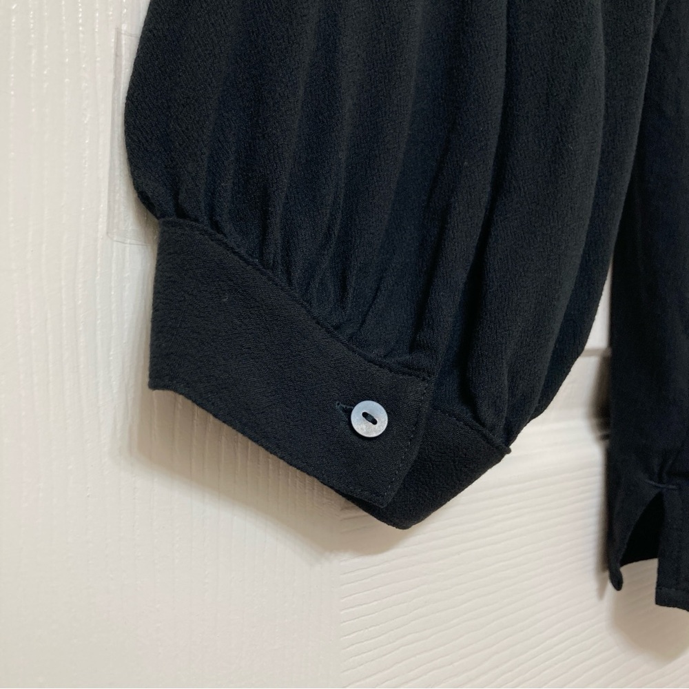 Old Navy Women’s Black Drapey Button Down Shirt Size 3X Preppy Career Minimalist - Picture 6 of 9